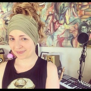 * New * olive green handmade bandeau headband